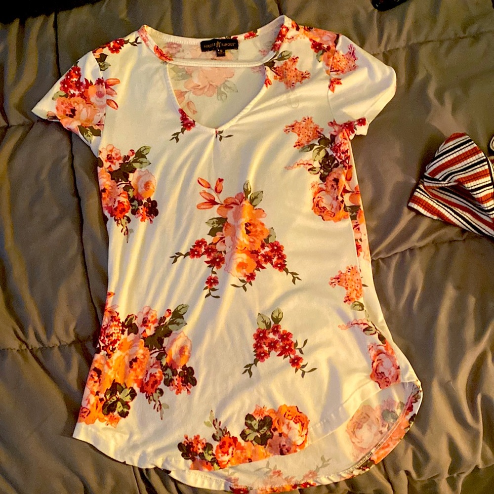 A white shirt with flowers